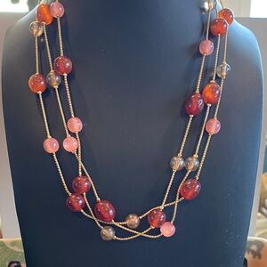 Elegant Multi-Strand Moonglow Lucite Beaded Necklace